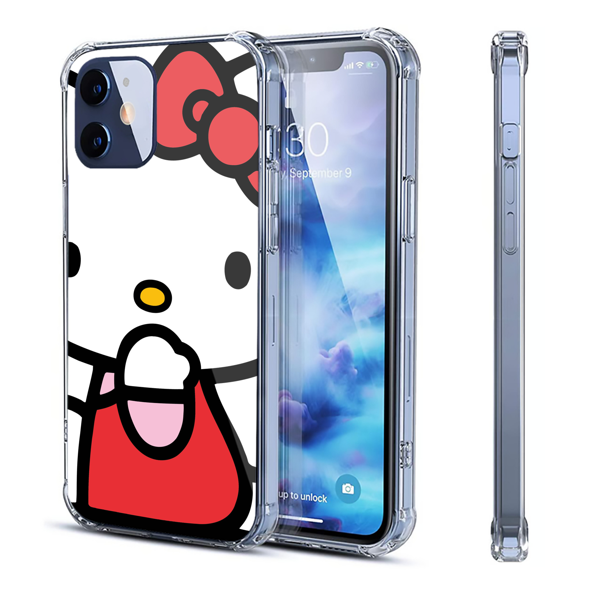 （画像用） Hello Kitty ハローキティ 【iPhone 12シリーズ対応】透明スマホケース（クリアソフトケース）